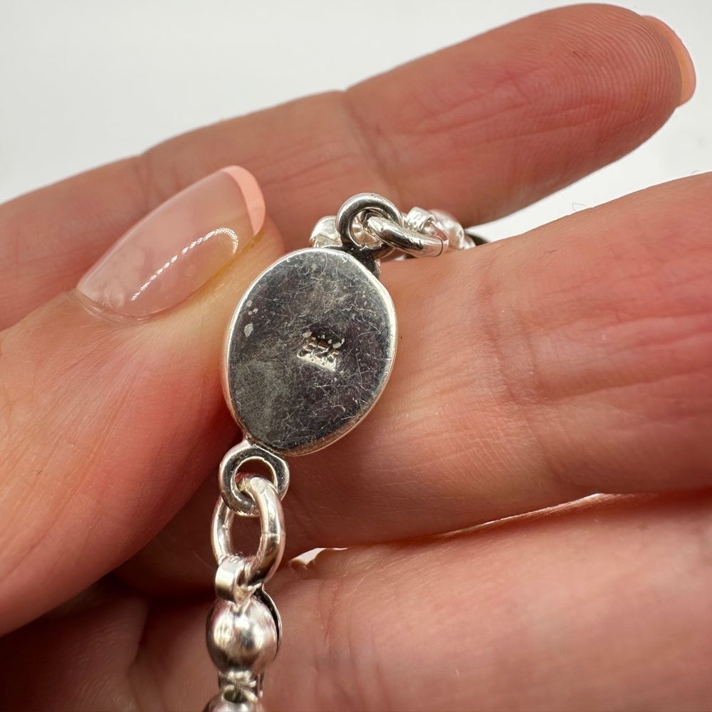 NWOT Stunning 10mm Labradorite and 925 accent beaded bracelet w/ faceted clasp!‎ - Picture 5 of 9